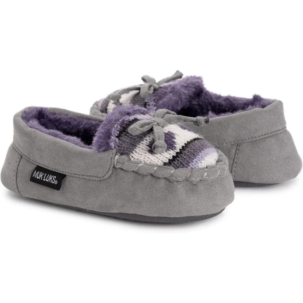 MUK LUKS Kids Patterned Moccasins - Med (12-13)